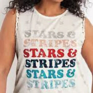 Maurices Americana Stars And Stripes Graphic Tank Top in Size XXL